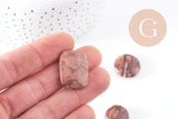 perles jaspe marron zébré naturel, x5 (G4895)
