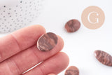 perles ovales jaspe sésame zébré naturel marron, x5 (G4896)