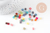 perles rocaille verre rectangle multicolore façon tila 4.5mm/2 trous, x50 (G4188)