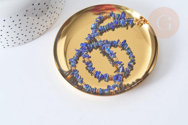 Plateau présentoir Rond à bijoux acier 430 inoxydable doré 101mm, x1 (G7916)